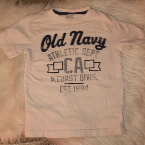 Old Navy white/navy kids Cotton T shirt graphic 6 - Picture 1 of 4